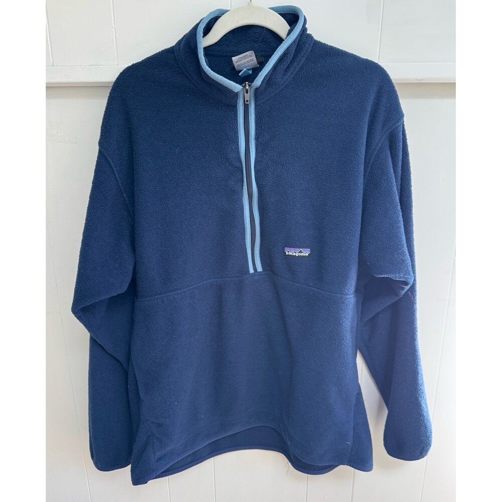 Patagonia Synchilla Half 1/4 Zip Blue Pullover Fleece Size XL Men